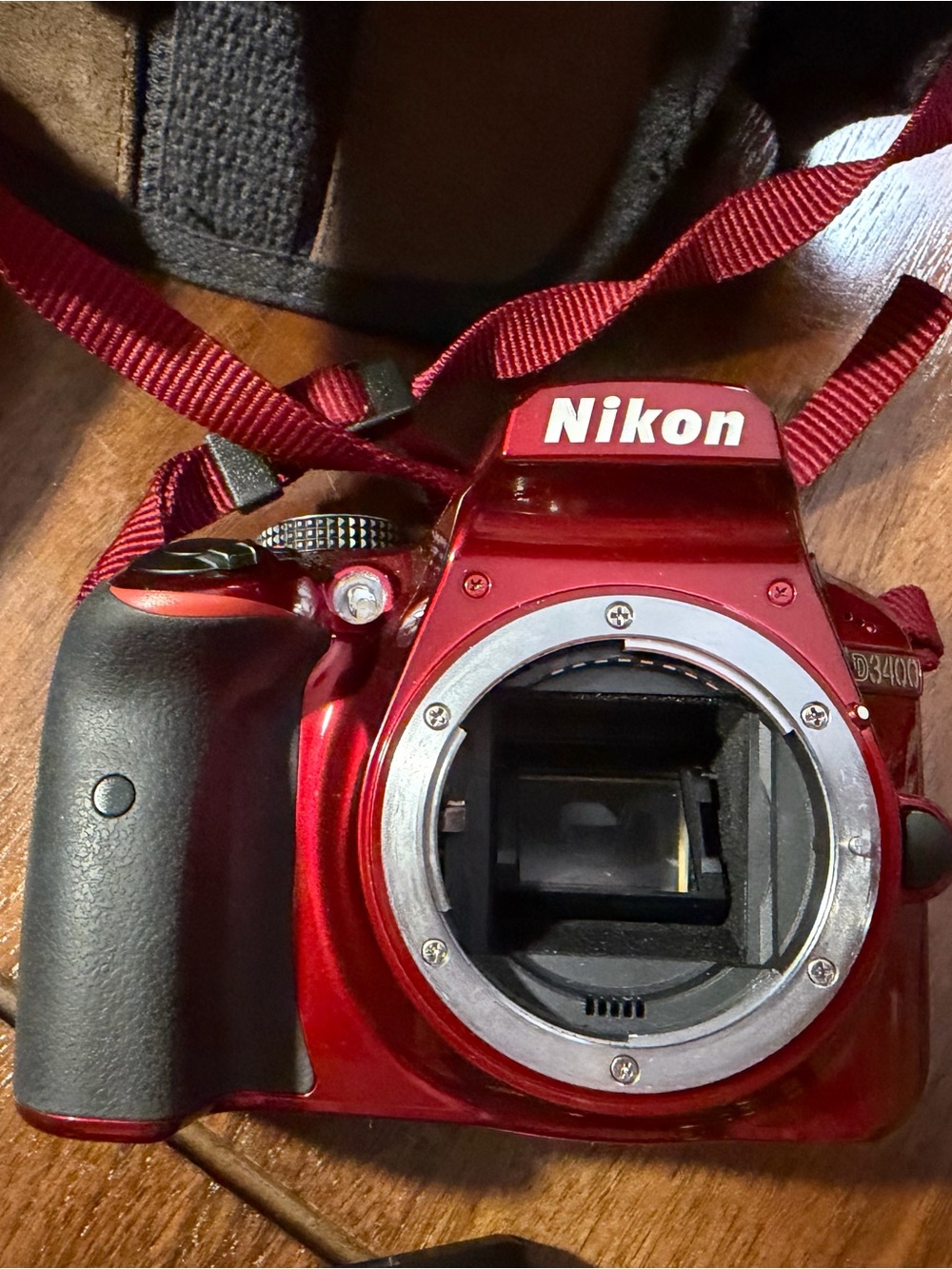 Nikon Red DSLR Camera Body (Nikon D3400 Style)